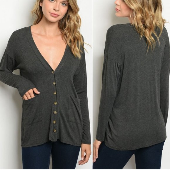 Trend Setter Diva Boutique Tops - CHARCOAL TUNIC TOP